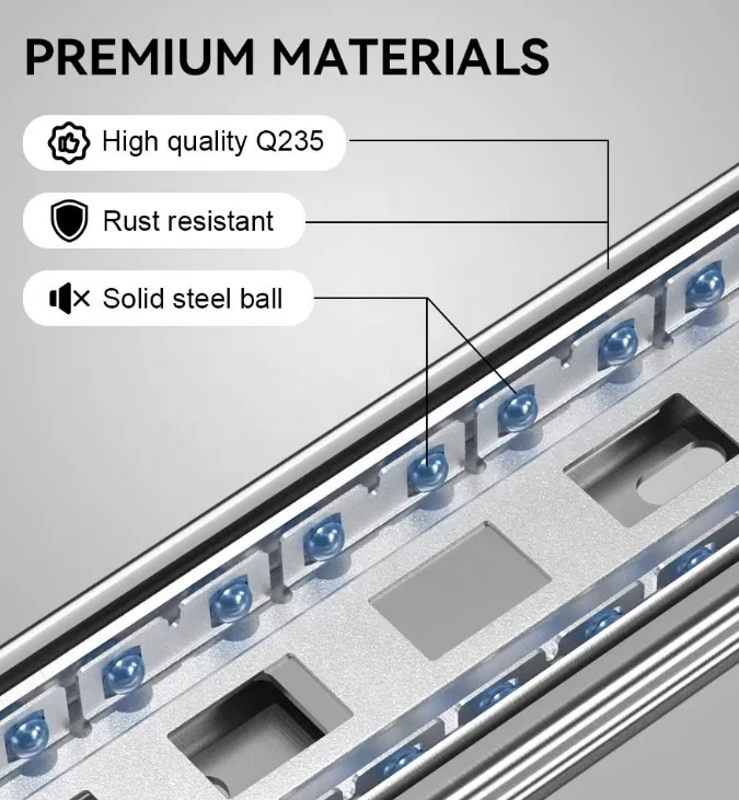 SK-45 Steel Double-Layer Ball-Bearing Drawer Slide