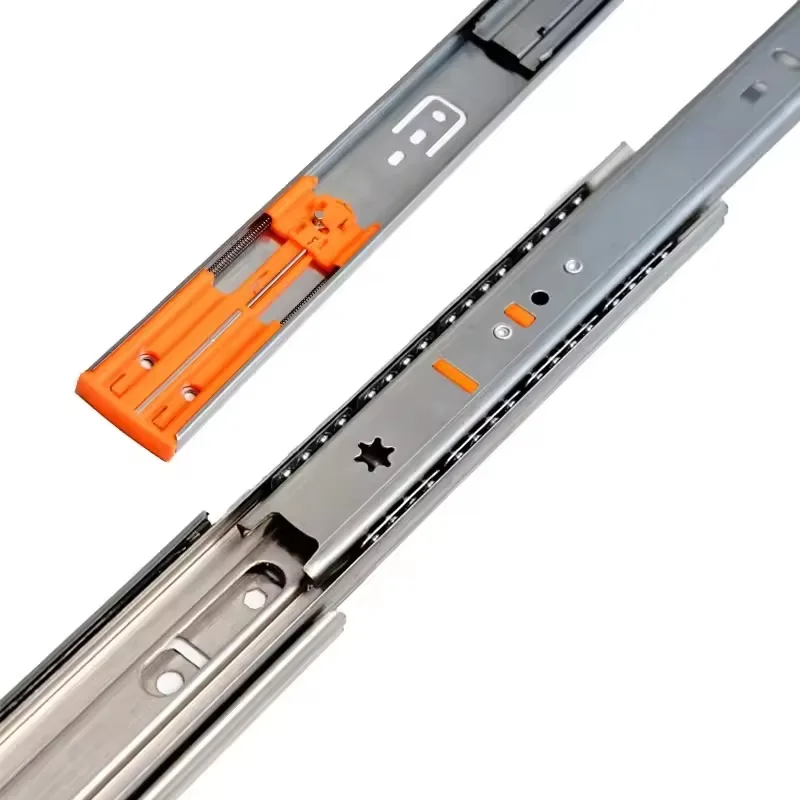 drawer slide end detail with silent buffer damper
