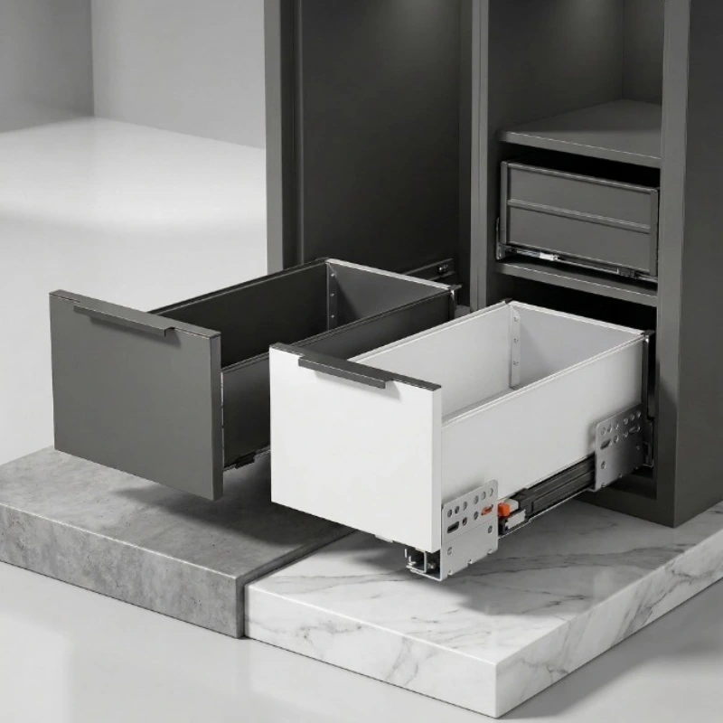 Luxury Double Wall Metal Box Drawer System Tandembox Hardware Supplier